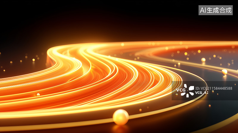 【AI数字艺术】流光溢彩的抽象波浪图案图片素材