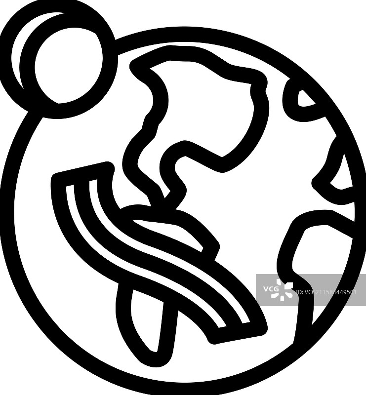 太阳日食导航地理线图标图片素材