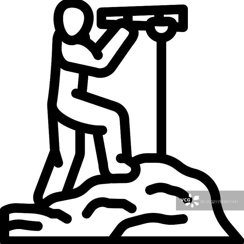 带望远镜的探险者地理线图标图片素材