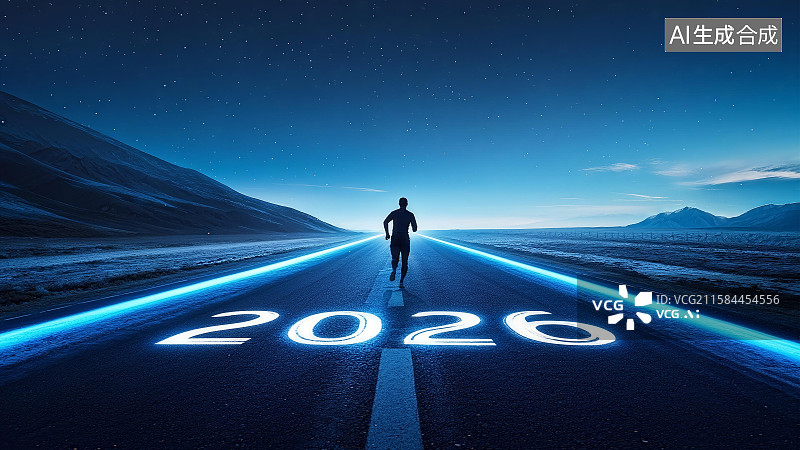 【AI数字艺术】一个奔向2026年的人图片素材
