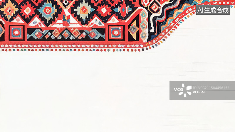 【AI数字艺术】色彩斑斓的几何图案装饰边框图片素材