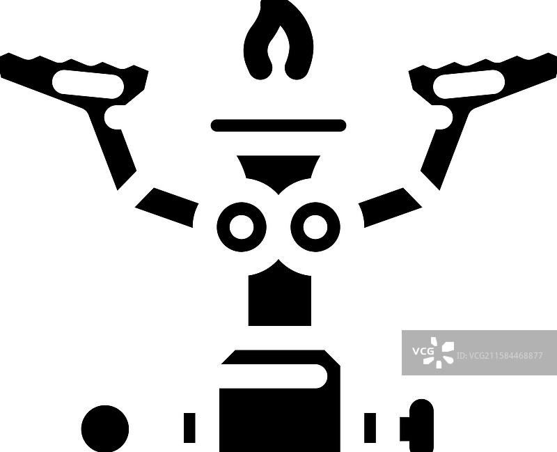 徒步旅行用气体燃烧器灶具图标图片素材