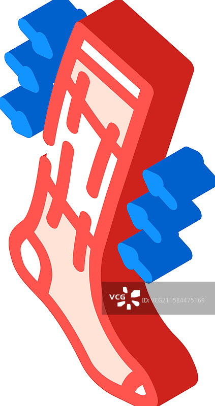 压缩袜跑步配件等距图图片素材