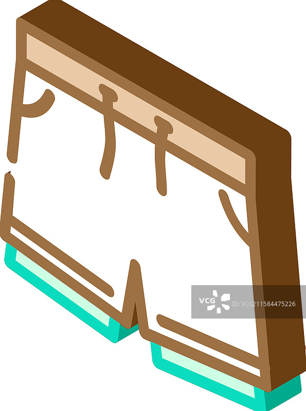 跑步短裤配件等距图标图片素材