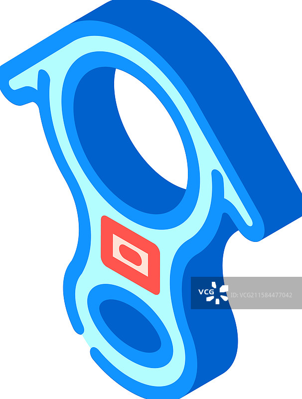 攀岩用的下降装置等距图标图片素材