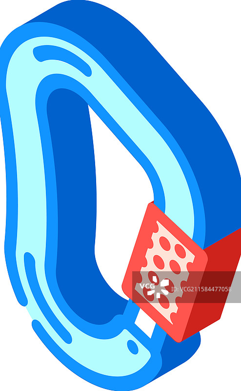 攀岩用的登山扣等距图标图片素材