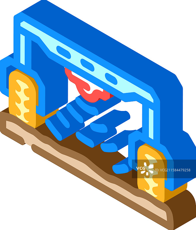 田野扫描机器人收获等距图标图片素材