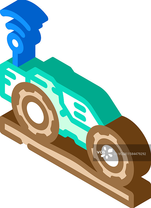 自主拖拉机机器人收割等距图标图片素材