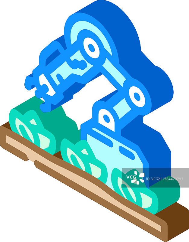 收割机器人等距图标图片素材