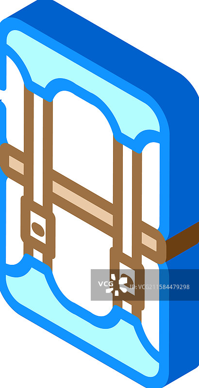 超轻登山压缩袋等距图标图片素材