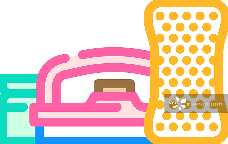 滑雪板打蜡工具套件 彩色图标图片素材