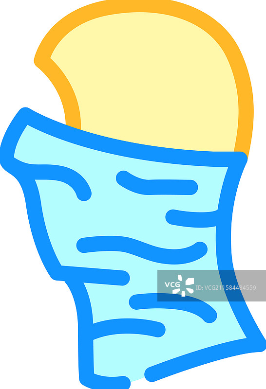 滑雪用的颈部护罩面罩彩色图标图片素材