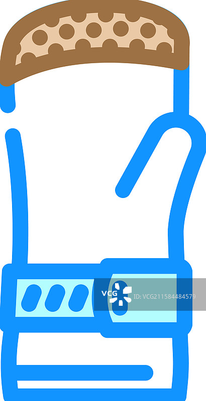 滑雪手套和连指手套的彩色图标图片素材