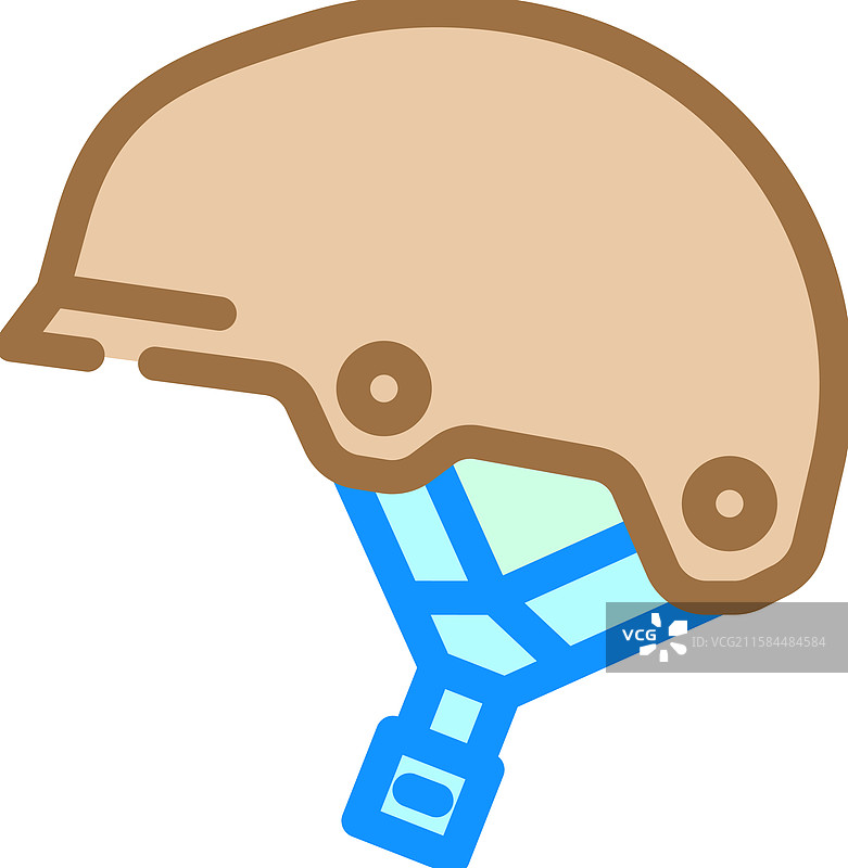 滑雪头盔彩色图标图片素材