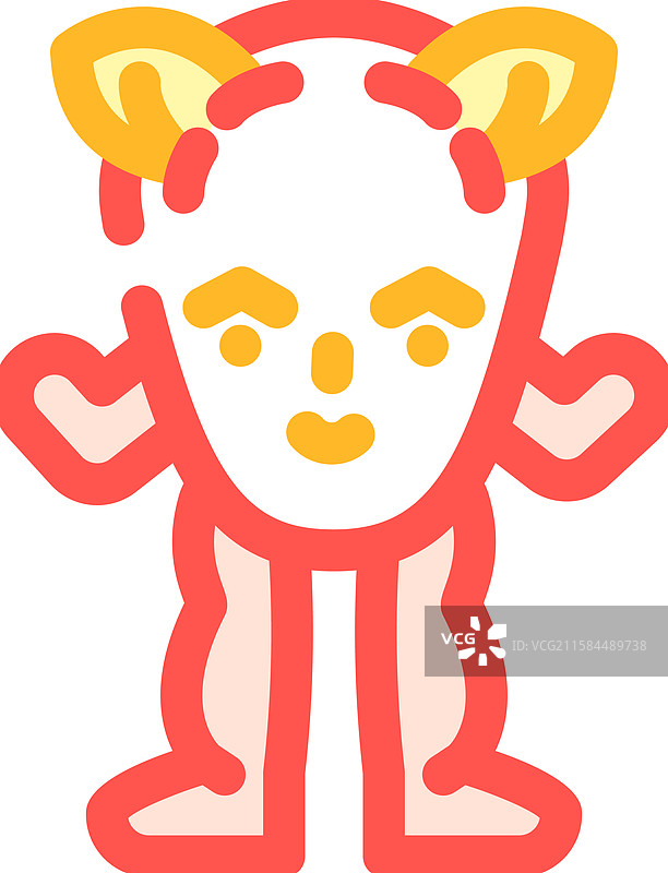 大脚可爱怪兽彩色图标图片素材