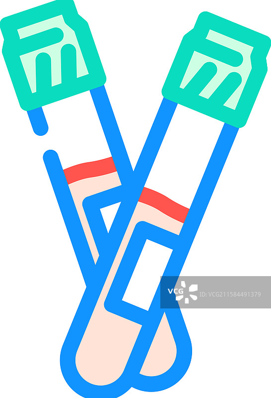 心脏病学血液检测试管彩色图标图片素材