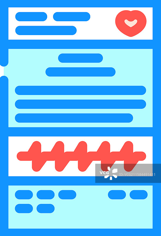 心脏病学报告彩色图标图片素材