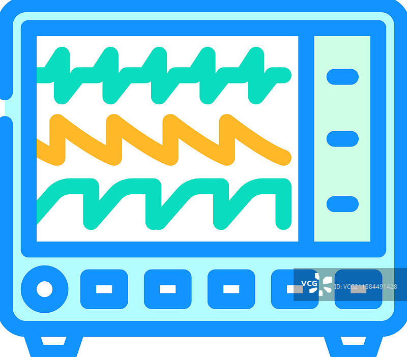 心率监测仪 心脏病学 彩色图标图片素材