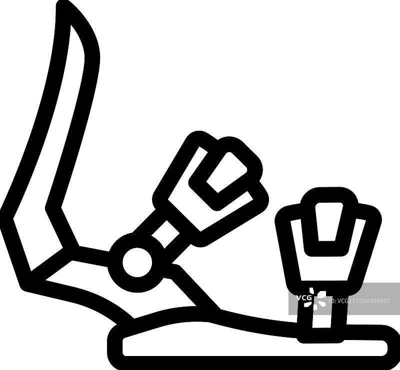 滑雪板绑定线条图标图片素材