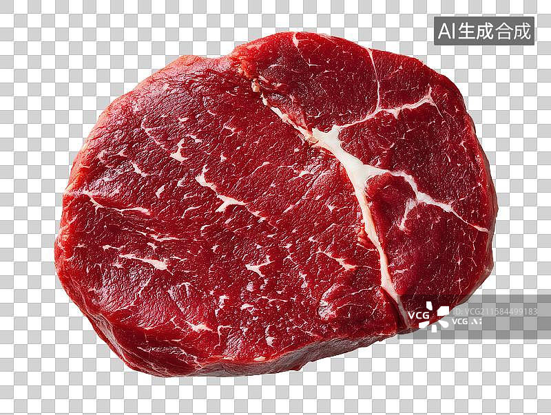 【AI数字艺术】新鲜生牛肉牛排，带有大理石纹理图片素材