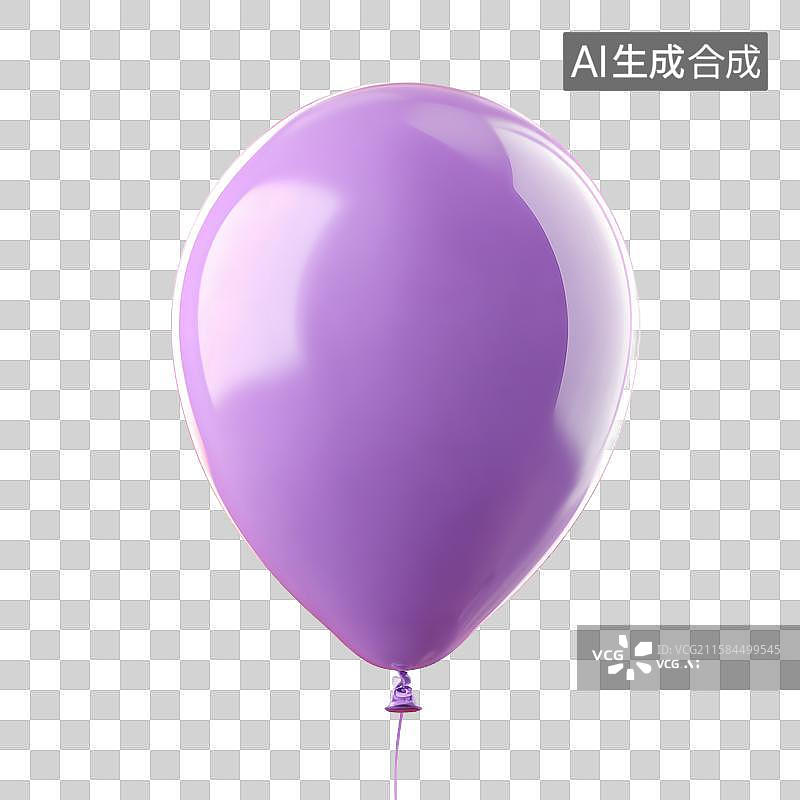 【AI数字艺术】白色背景下漂浮的紫色气球图片素材