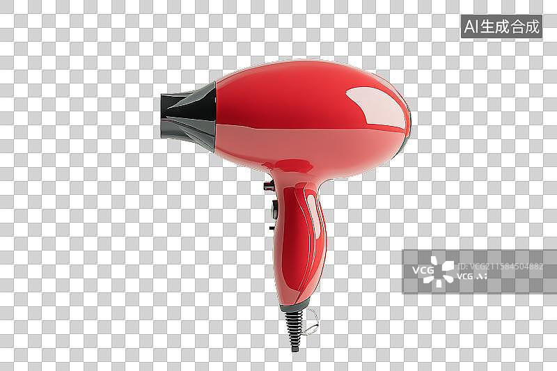 【AI数字艺术】红色吹风机，简洁设计图片素材