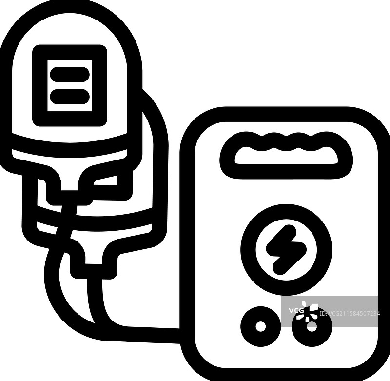 自动体外除颤器线条图标图片素材