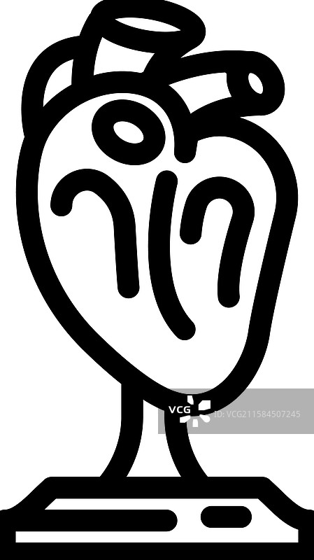 心脏模型 心脏病学 线条图标图片素材