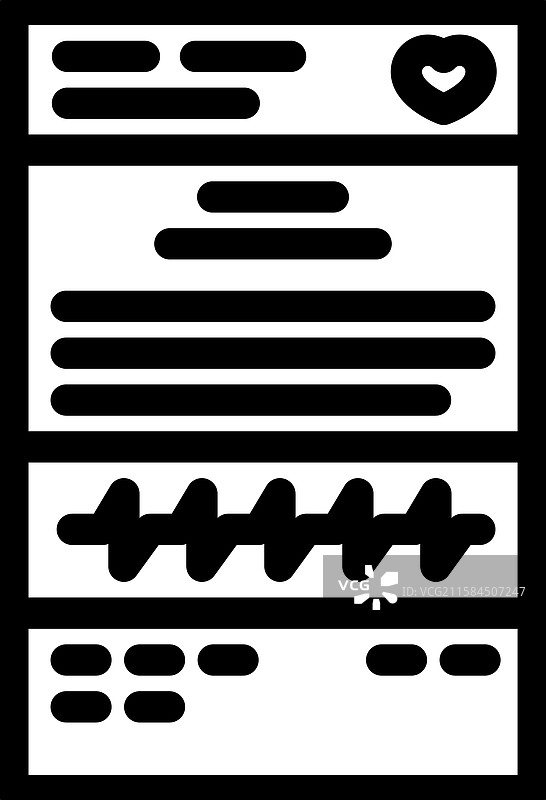 心脏病学报告线条图标图片素材