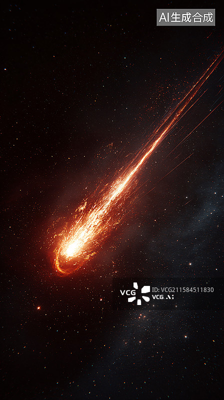 【AI数字艺术】陨石坠落奇观图片素材