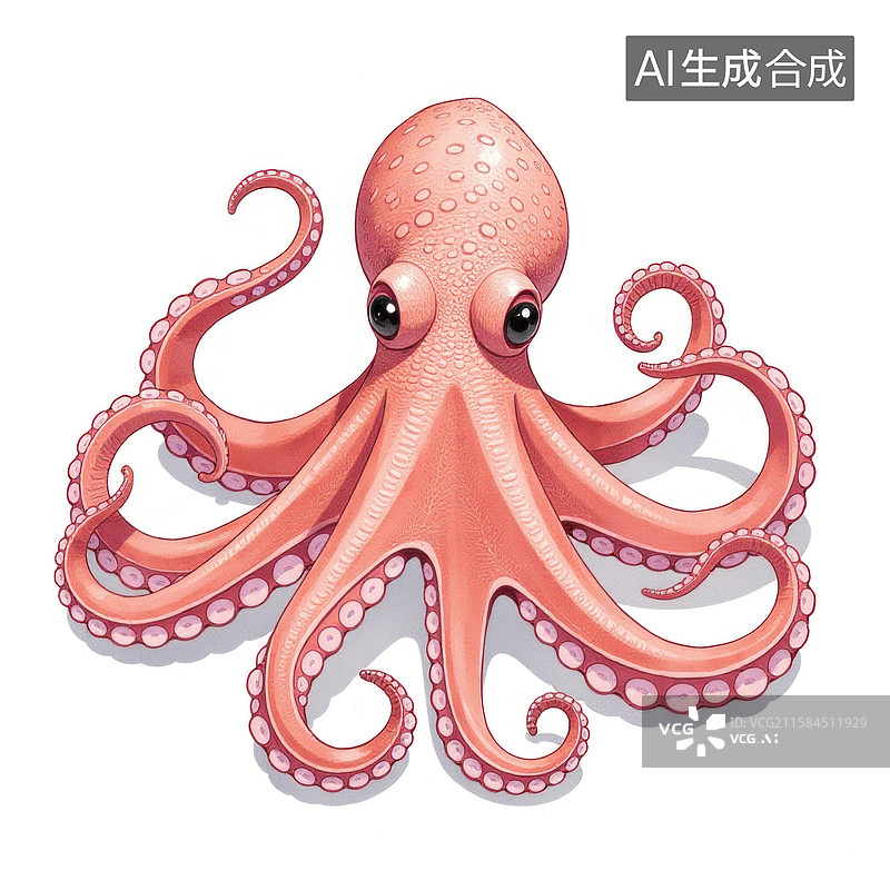 【AI数字艺术】色彩鲜艳的章鱼插画图片素材