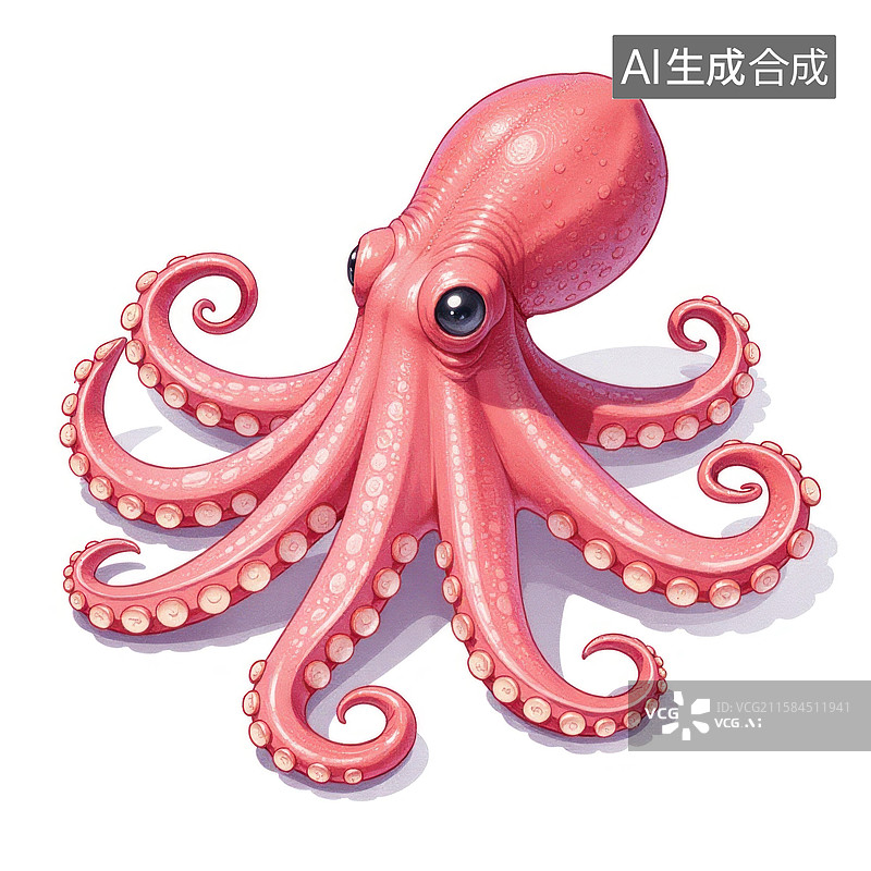 【AI数字艺术】色彩鲜艳的章鱼插画图片素材