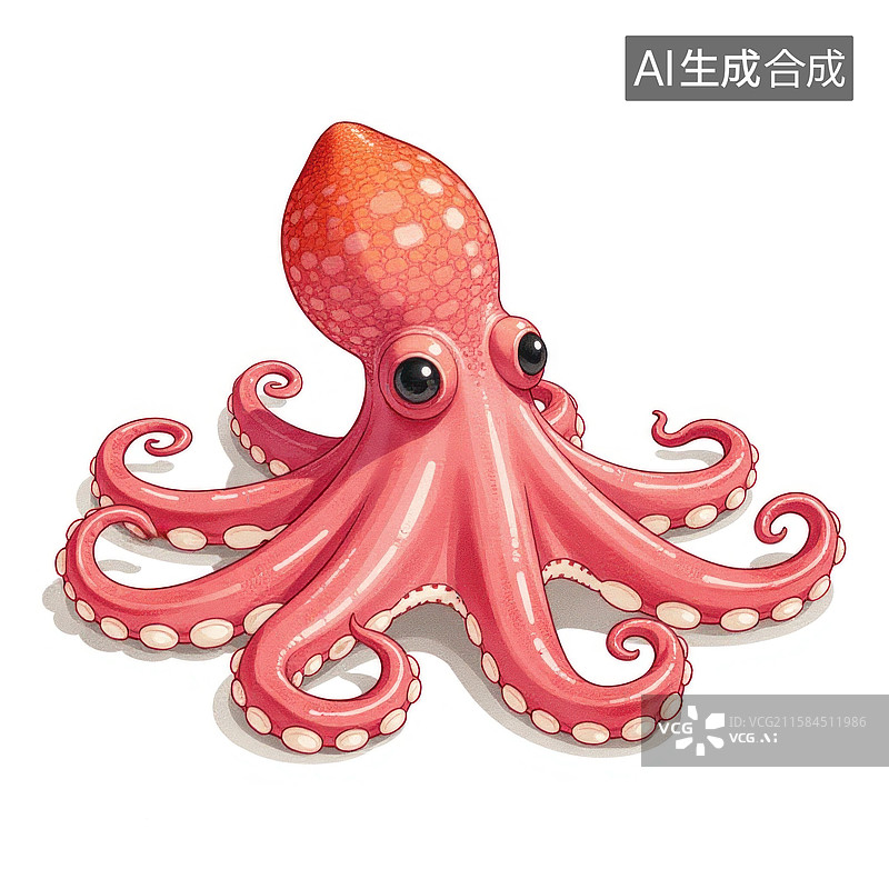【AI数字艺术】色彩鲜艳的章鱼插画图片素材