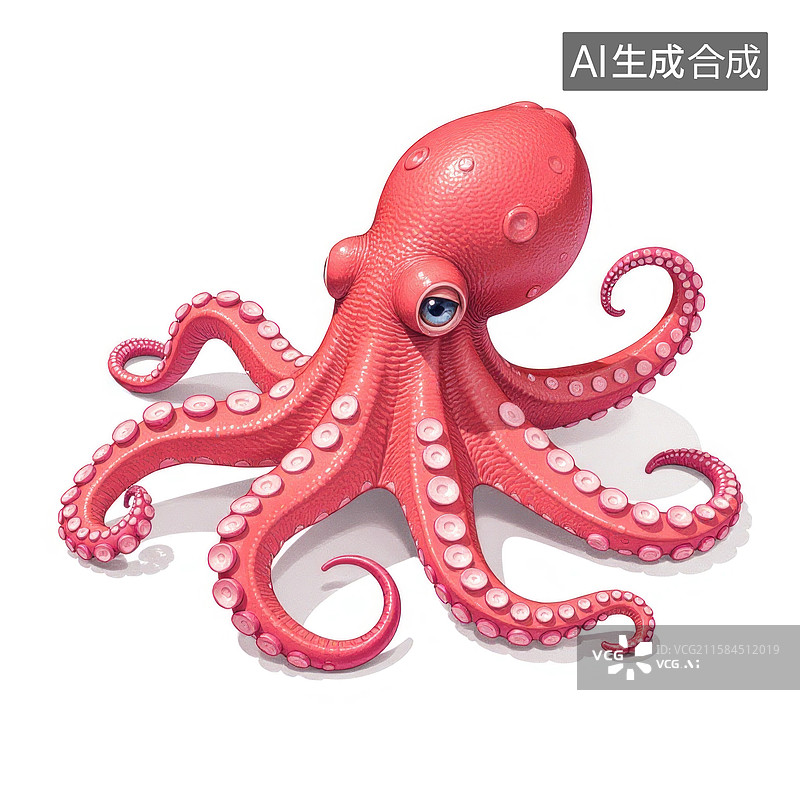 【AI数字艺术】色彩鲜艳的章鱼插画图片素材