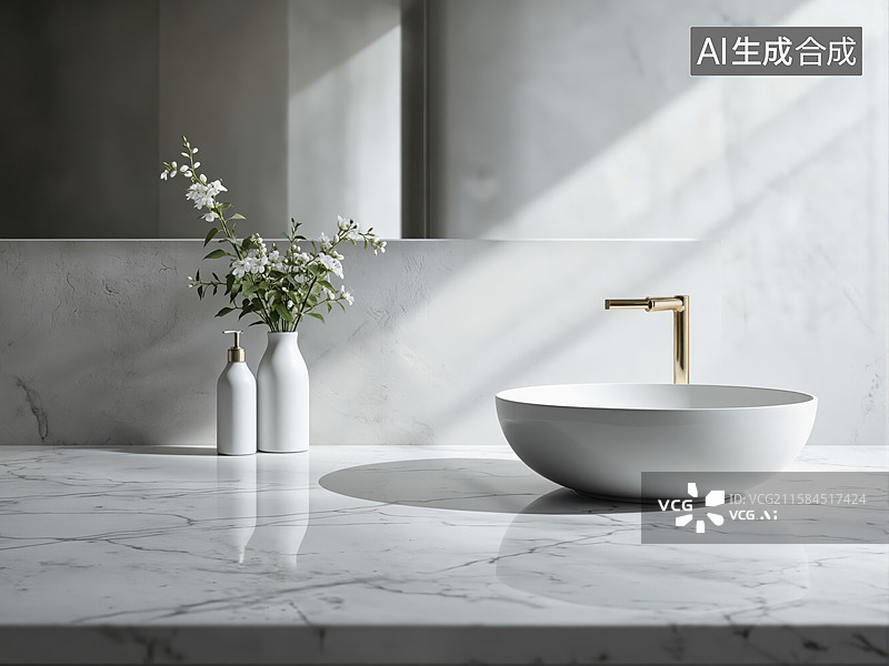 【AI数字艺术】现代简约浴室设计图片素材