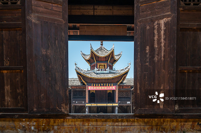 洞口古祠堂群  黄氏宗祠 戏台图片素材