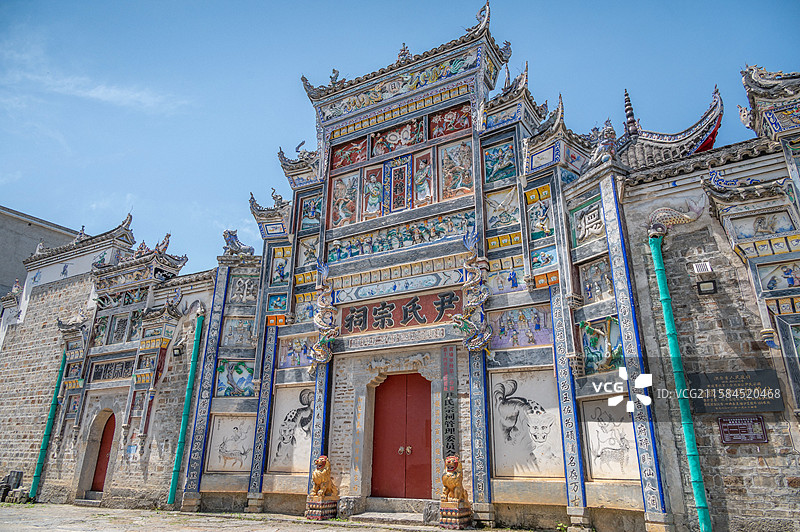洞口县古祠堂群  尹氏宗祠  门楼图片素材