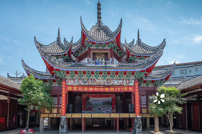 洞口县古祠堂群  尹氏宗祠 戏台图片素材