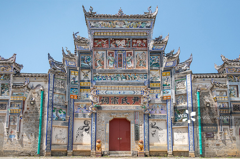 洞口县古祠堂群  尹氏宗祠  门楼图片素材