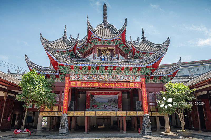 洞口县古祠堂群  尹氏宗祠 戏台图片素材