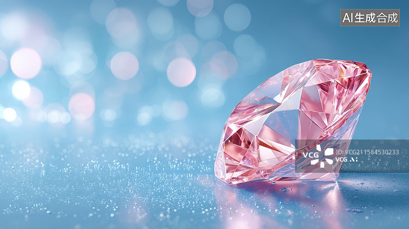 【AI数字艺术】闪耀的粉色钻石图片素材