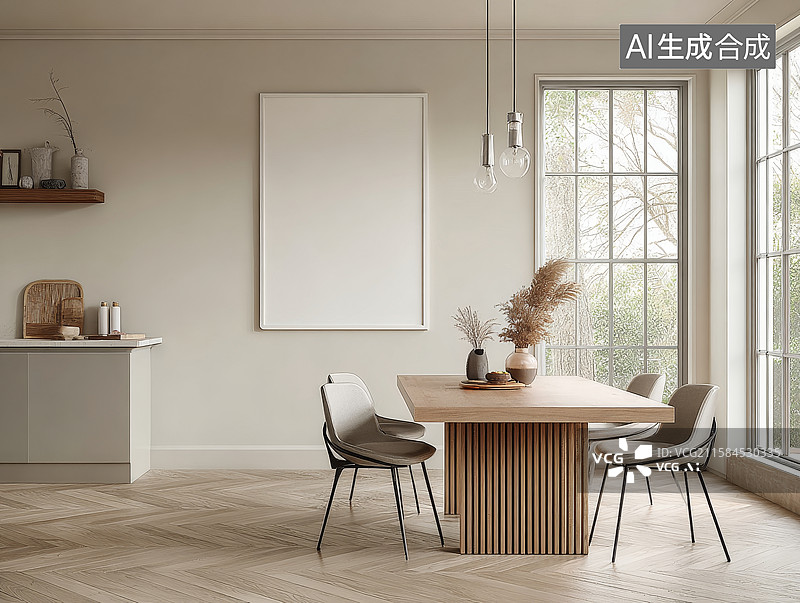 【AI数字艺术】现代简约风格的餐厅布置图片素材
