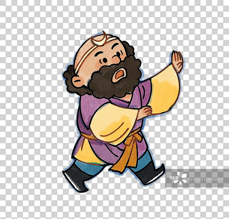 西游记沙僧向前伸手紧张阻止水墨卡通元素图片素材