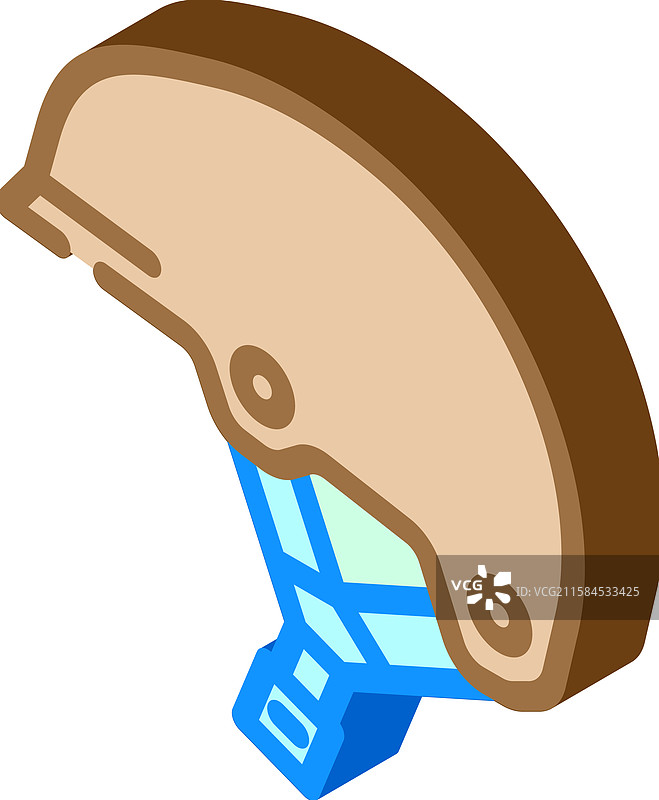 滑雪头盔等距图标图片素材