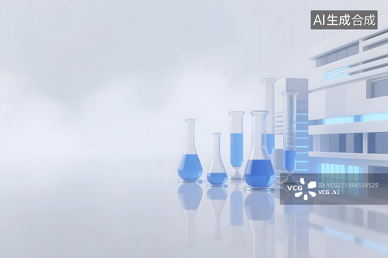 【AI数字艺术】化学科技背景图片素材