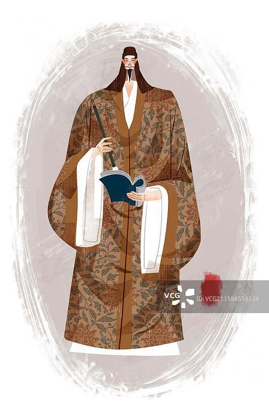 明朝历史名人汤显祖插画图片素材