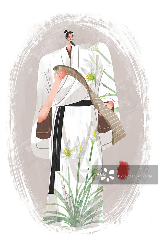 东汉历史名人班固插画图片素材