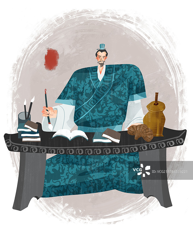 东汉历史名人张仲景插画图片素材