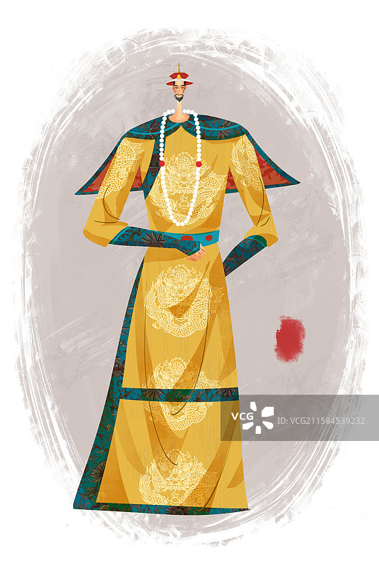 清朝历史名人康熙插画图片素材