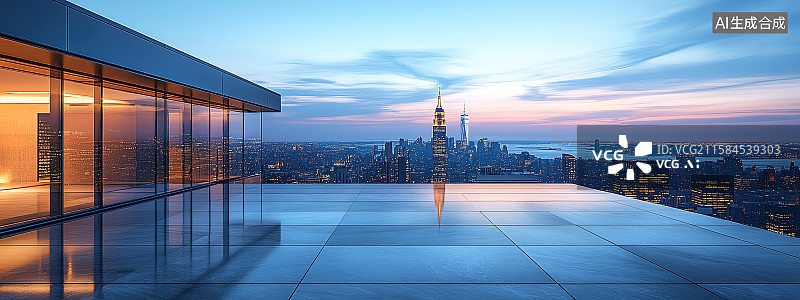 【AI数字艺术】城市天台图片素材